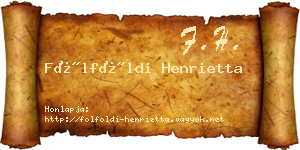 Fölföldi Henrietta névjegykártya